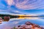 USA-Colorado-Dowdy Lake. Sunset on lake. Art Print